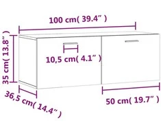 Sieninė spintelė, dūminio ąžuolo, 100x36,5x35cm, mediena