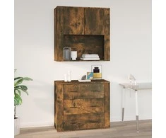 Sieninė spintelė, dūminio ąžuolo, 80x33x80cm, apdirbta mediena