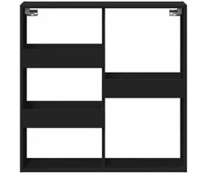 Sieninė spintelė, juodos spalvos, 80x15x80cm, apdirbta mediena