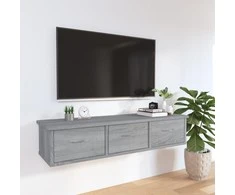 TV staliukas Sieninė spintelė, pilkos ąžuolo spalvos, 88x26x18,5cm, mediena