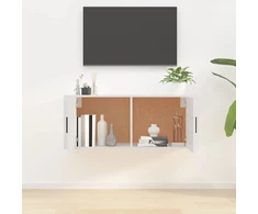 TV staliukas Sieninė televizoriaus spintelė, balta, 100x34,5x40cm