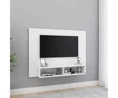 TV staliukas Sieninė TV spintelė, balta, 120x23,5x90cm, apdirbta mediena