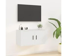 TV staliukas Sieninė televizoriaus spintelė, balta, 80x34,5x40cm