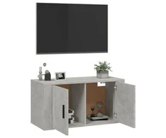 TV staliukas Sieninė televizoriaus spintelė, betono pilka, 80x34,5x40cm