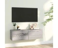 TV staliukas Sieninė televizoriaus spintelė, pilka, 100x30x30 cm, mediena