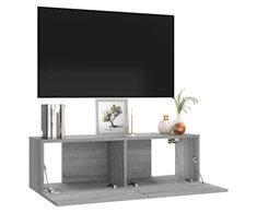 TV staliukas Sieninė televizoriaus spintelė, pilka, 100x30x30 cm, mediena