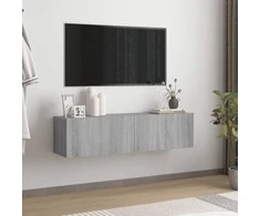 TV staliukas Sieninė televizoriaus spintelė, pilka, 120x30x30 cm, mediena