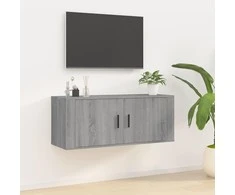 TV staliukas Sieninė televizoriaus spintelė, pilka ąžuolo, 100x34,5x40cm