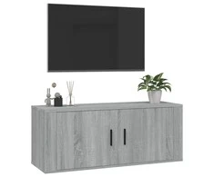 TV staliukas Sieninė televizoriaus spintelė, pilka ąžuolo, 100x34,5x40cm