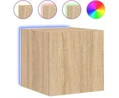 TV staliukas Sieninė TV spintelė su LED lemputėmis, ąžuolo, 30,5x35x30cm