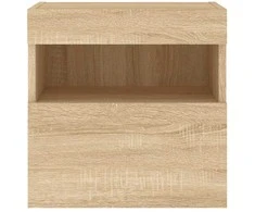 TV staliukas Sieninė TV spintelė su LED lemputėmis, ąžuolo, 40x30x40cm