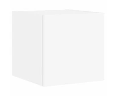 TV staliukas Sieninė TV spintelė su LED lemputėmis, balta, 30,5x35x30cm