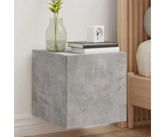 TV staliukas Sieninė TV spintelė su LED lemputėmis, betono, 30,5x35x30cm