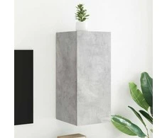 TV staliukas Sieninė TV spintelė su LED lemputėmis, betono, 30,5x35x70cm