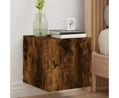 TV staliukas Sieninė TV spintelė su LED lemputėmis, dūminė, 30,5x35x30cm