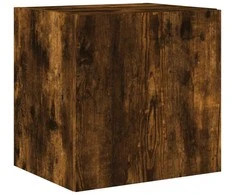 TV staliukas Sieninė TV spintelė su LED lemputėmis, dūminė, 40,5x35x40cm