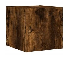 TV staliukas Sieninė TV spintelė su LED lemputėmis, dūminė, 30,5x35x30cm