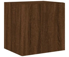 TV staliukas Sieninė TV spintelė su LED lemputėmis, ruda, 40,5x35x40cm