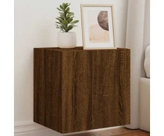 TV staliukas Sieninė TV spintelė su LED lemputėmis, ruda, 40,5x35x40cm