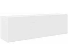 Sieninė vonios kambario spintelė, baltos, 100x25x30cm, mediena