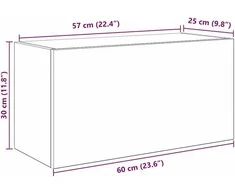 Sieninė vonios kambario spintelė, medienos, 60x25x30cm, mediena