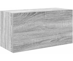 Sieninė vonios kambario spintelė, pilka ąžuolo, 60x25x30cm