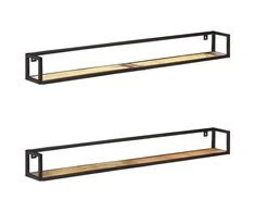 Sieninės lentynos, 2vnt., 160cm, perdirbtos medienos masyvas