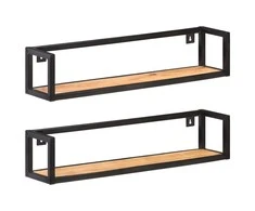 Sieninės lentynos, 2vnt., 80cm, akacijos medienos masyvas