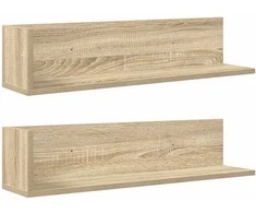 Sieninės lentynos, 2vnt., ąžuolo, 75x16,5x16,5cm, mediena