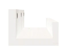 Sieninės lentynos, 2vnt., baltos, 50x12x9cm, pušies masyvas