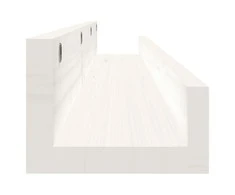 Sieninės lentynos, 2vnt., baltos, 80x12x9cm, pušies masyvas