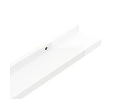 Sieninės lentynos, 2vnt., baltos spalvos, 60x9x3cm, blizgios