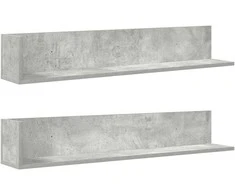 Sieninės lentynos, 2vnt., betono, 100x16,5x16,5cm, mediena