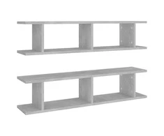 Sieninės lentynos, 2vnt., betono pilkos, 90x18x20cm, MDP