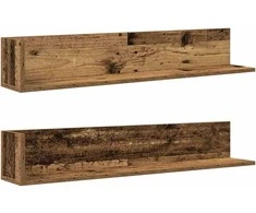 Sieninės lentynos, 2vnt., medienos, 100x16,5x16,5cm, mediena