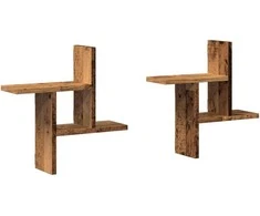 Sieninės lentynos, 2vnt., medienos, 38x12x38cm, mediena