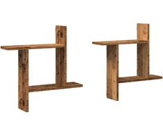 Sieninės lentynos, 2vnt., medienos, 50x12x50cm, mediena