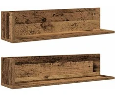 Sieninės lentynos, 2vnt., medienos, 75x16,5x16,5cm, mediena
