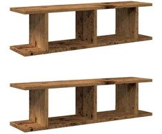 Sieninės lentynos, 2vnt., medienos, 75x18x20cm, mediena