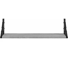Sieninės lentynos, 2vnt., pilkos ąžuolo spalvos, 60x15x15,5cm