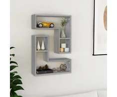 Sieninės lentynos, 2vnt., pilkos ąžuolo, 50x15x50cm, mediena