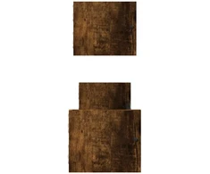 Sieninės lentynos su skersiniais, 2vnt., dūminės, 60x16x14cm