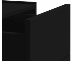 Sieninės naktinės spintelės, 2vnt., juodos spalvos, 45x30x35cm