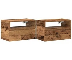 Sieninės naktinės spintelės, 2vnt., medienos, 45x26x28,5cm