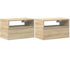 Sieninės naktinės spintelės, 2vnt., sonoma, 45x26x28,5cm