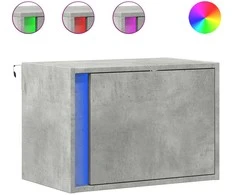 Sieninės naktinės spintelės su LED, 2vnt., betono pilkos