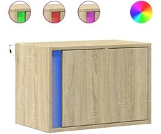 Sieninės naktinės spintelės su LED, 2vnt., ąžuolo
