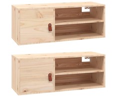 Sieninės spintelės, 2vnt., 80x30x30cm, pušies medienos masyvas