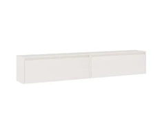 Sieninės spintelės, 2vnt., baltos, 100x30x35cm, pušies masyvas