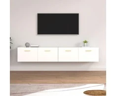 Sieninės spintelės, 2vnt., baltos, 100x36,5x35cm, mediena